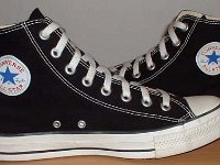 2002 Made in Viet Name Black High Tops  Inside patch views of made in Viet Nam black high tops.
