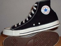 2002 Made in Viet Name Black High Tops  Inside patch and sole views of made in Viet Nam black high tops.