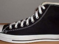 2005 Made in China Black High Top Chucks  Outside view of a left made in China black high top.