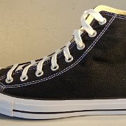2018 Black High Top Chucks  Outside view of the black right high top.