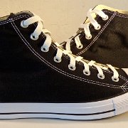 2018 Black High Top Chucks  Outside views of the black high tops.