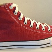 2018 Maroon High Top Chucks  Outside view of the right 2018 maroon  high top