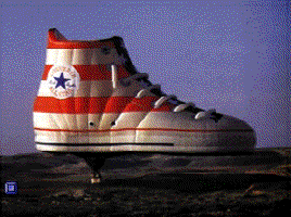 A giant air balloon designed to promote the Converse All Star
