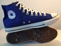 Royal/Black Foldover High Top Chucks  Inside patch and sole view