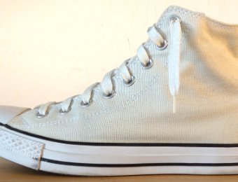 buffwhitehi4  Outside view of the buff white left high top.