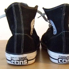 consblackskater05  Rear view of the Cons skater high tops.