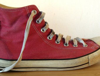 wwwh12jesterredhi2  Outside view of the well worn Jester Red right high top.