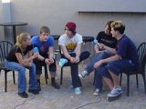 All American Rejects  Wearing differnt colored chucks, the All American Rejects talk to their choreographer.