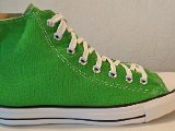 Basic Green High Top Chucks  Outside view of a right basic green high top chuck.