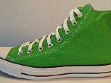 Basic Green High Top Chucks  Outside view of a left basic green high top chuck.
