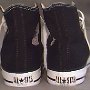 New Black High Top Chucks  New made in USA black high tops, rear view.