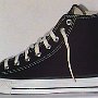 New Black High Top Chucks  New left black high top, outside view.