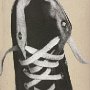 New Black High Top Chucks  Picture from the top of a Chuck Taylor shoe box, late eighties and early nineties.