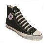 New Black High Top Chucks  Angled side and top view of a straightlaced left black high top.
