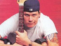 Blink 182  Tom DeLonge posed with his guitar.