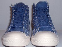 Blueberry Multicultural High Top Chucks  Front view of blueberry multicultural high tops.