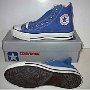 Blue High Top Chucks  1980s Vintage Bright Blue High Tops, sole and side views