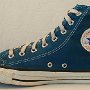 Blue High Top Chucks  Inside patch view of a right caribbean blue high top.