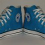 Blue High Top Chucks  Angled front view of nautical blue high tops.
