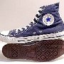 Blue High Top Chucks  Navy Blue High Tops, right inside and left sole views