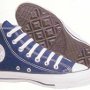 Blue High Top Chucks  New navy blue high tops, side logo and sole views