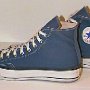 Blue High Top Chucks  Vintage Navy Blue High Tops, right inside and left outside views.