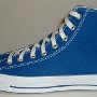 Blue High Top Chucks  Outside view of a left royal blue high top.
