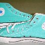 Blue High Top Chucks  Inside patch views of turquoise high top.