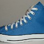 Blue High Top Chucks  Outside view of a left Victoria blue high top.