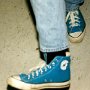 Blue High Top Chucks  Walking in Turquoise Blue High Tops