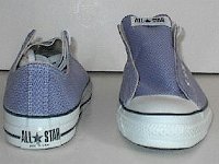Blue Low Cut Chucks  Front and rear views of blue zigzag pattern low cuts.