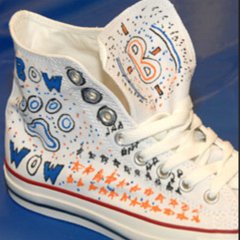 Bow Wow  Closeup of the optical white high top that Bow Wow and Omarion decorated.