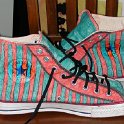 Brad Deniston Collection of Chucks  Inside patch views of painted high top chucks.