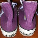 Brad Deniston Collection of Chucks  Rear view of Laker purple high tops.