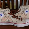 Brad Deniston Collection of Chucks  Inside patch views of Sailor Jerry high top chucks.
