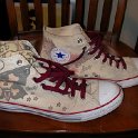 Brad Deniston Collection of Chucks  Right side views of Sailor Jerry high top chucks.