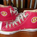 Brad Deniston Collection of Chucks  Inside patch view of red USC high tops.