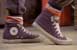 Close up 4 of Ozone dancing in his purple high tops 