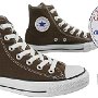 Brown High Top Chucks  Brown high tops with the Chuck Talylor ankle patch logo.