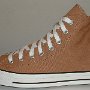 Brown High Top Chucks  Outside view of a left tannin high top.