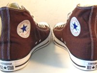 Burnt Umber High Top Chucks  Angled rear view of burnt umber high tops.
