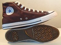 Burnt Umber High Top Chucks  Inside patch and sole views of burnt umber high tops.