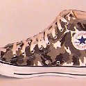 Camouflage Chucks  Brown camouflage high top, right inside view.
