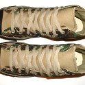 Camouflage Chucks  Top view of olive green camouflage high tops.