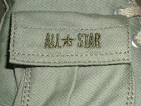 Cargo High Top Chucks  Close up of a right side pocket on an olive green cargo high top.