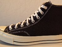 Chuck '70 Black High Tops  Outside view of a left Chuck '70 black high top.