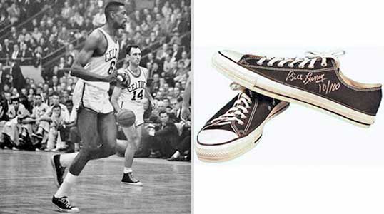 Bill russell on court, his favorite low top chucks