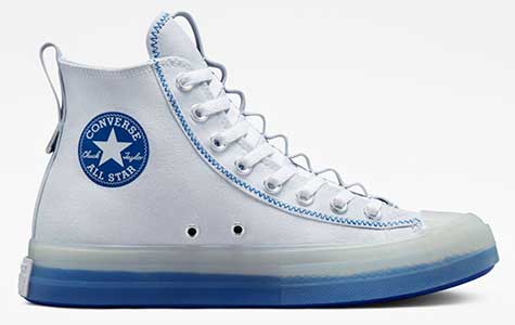 CX Explore high top in ghosted blue and white