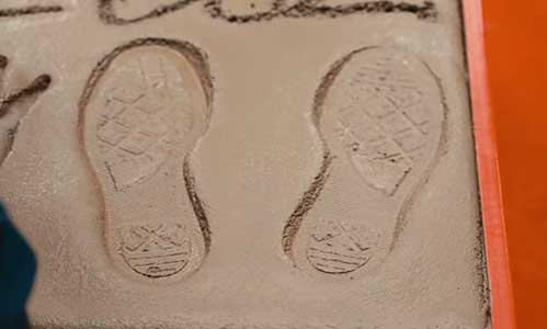 Ice Cube's chucks imprinted on the Hollywood Walk of Fame