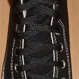 Black Classic Shoelaces  Black high top with black laces.